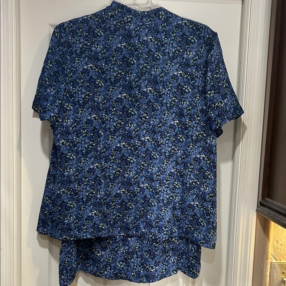 Danny & Nicole Blue Floral 2 piece Dress - Picture 9 of 14